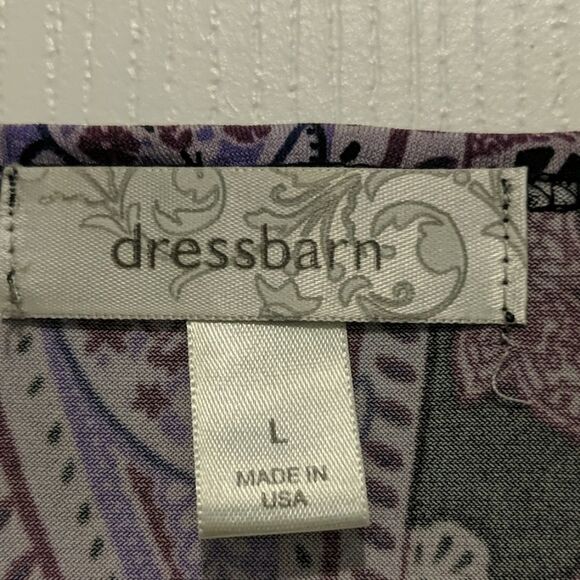 Dress Barn purple Paisley blouse Sz L - Picture 4 of 5